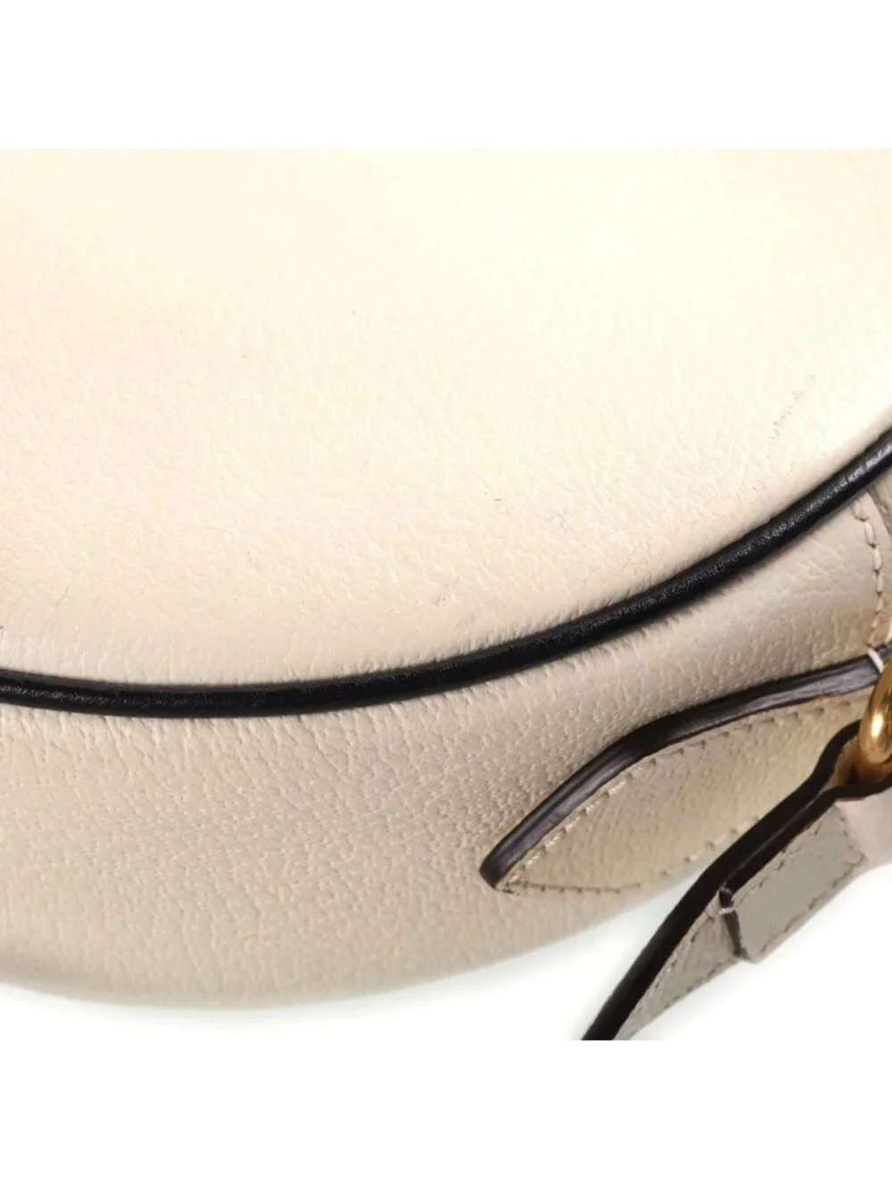 Gucci Marmont White Black Leather Shoulder Bag